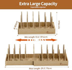 Housolution Bamboo Pot and Pan Lid Organizer Holder Storage Rack - Image 6