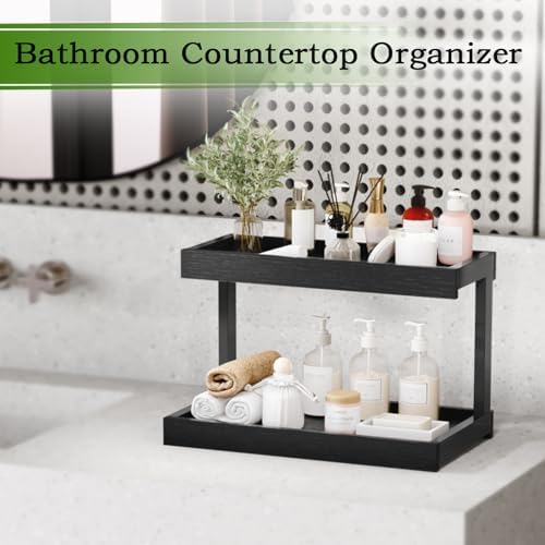 MARTY Counter Shelf Organizer, 2 Tier Spice Rack for Countertop, Black - Image 5