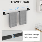 KLJKPA 20-Piece Bathroom Accessories Set, 24 inch Towel Bar - Image 2