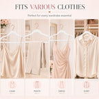 Smartor White Velvet Hangers 50 Pack, Non Slip Rose Gold Hook Felt Hangers - Image 4