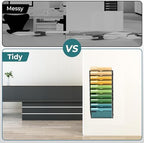 SUPEASY 10 Tier Wall File Organizer, Hanging Wall Mounted Mail Organizer with Label Slots, Metal Mesh File Holder Magazine Rack for Office, Home, School or Classroom, Black - Image 5