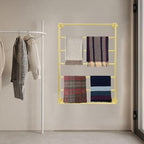 Wall Display Rack,Wall Wrapping Paper Ribbon Organizer,Tie Scarf Rack Belt Towel Holder Retail Stores Metal Shelving for Bathrooms Florists and Gift Stores(Gold) - Image 3