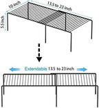 Redrubbit Expandable Metal Rustproof Kitchen Counter and Shelf Rack, 4 Piece Set of 2, Space Saver for Kitchen, Fridge, Bathroom - Image 3