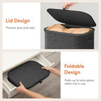 Lifewit 85L Large Laundry Basket with Lid, Laundry Hamper with Plastic Handles and Removable Bag, Foldable Tall Dirty Clothes Hampers for Laundry for Laundry Room, Bedroom, Bathroom, Dorm, Dark Gray - Image 6