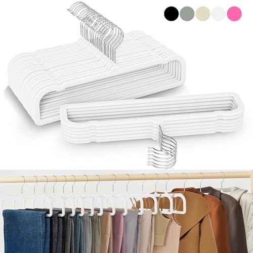 50 Pack Velvet Hangers Non Slip, Felt Pants Hangers Thin Space Saving - Image 2