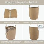 XUANGUO Laundry Basket Laundry Hamper for Clothes Jute Large - Image 7