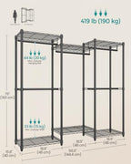 SONGMICS Closet Organizers and Storage, Clothes Rack with Shelves - Image 6