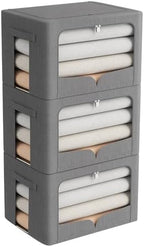 FHSQX 3 Pack Clothes Storage Bins with Metal Frame by FHSQX