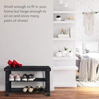 Purawood Bamboo 3 Tier Shoe Rack Bench, Premium Shoe Organizer - Image 4