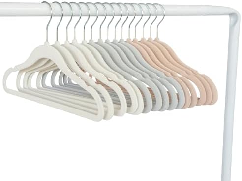 3 Sprouts Velvet Baby Hangers, Non Slip Slim, Cream/Gray/Hazelnut, 30 Pack - Image 4
