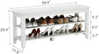 AQIMUELE Wood Shoe Rack Bench, 2 Tier Shoe Rack for Front Door Entrance - Image 2