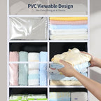 Yecaye 80lb Clear Door Hanging Yarn Storage Organizer, 10 Large Plastic Pockets & 10 Mesh Pockets Over the Door Crochet Organizer, 5 Tier Yarn Ball Storage for Knitting Needles, Black - Image 4