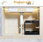 Bamboo Undersink Organizer Storage - 2-Tier Pull Out Kitchen Cabinet Shelf with Adjustable Levels, Under Sink Storage Slide Out for Cabinet Pantry Bathroom Black - Image 2