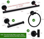 20pcs Bathroom Hardware Set, Matte Black Bathroom Hardware Set, Including 16" Hand Towel Bars, Toilet Paper Holders, Towel Rings, Robe Towel Hooks - Image 6
