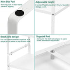 iPEGTOP Expandable Cabinet Storage Shelf Organizer Rack, 2 Pack Heavy Duty Steel Metal Spice Rack Adjustable Height Garage Pantry Shelf Space Riser for Counter Kitchen Organization, White - Image 6