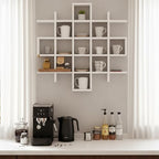 Suzile Mug Display Shelf Wall Mounted,Grid Size 5.1x5.1x3in,White - Image 4