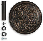 Backyard Expressions 26.5 lb Round Heavy Duty Patio Umbrella Base – Weather Resistant Calcium Carbonate Resin with Bronze Weave Design – Fits 1.5" to 2" Poles, Easy Assembly, UV & Fade Resistant - Image 5