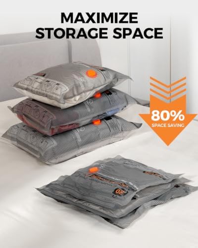 Vacuum Storage Bags with Cordless Pump, 3 Sizes Travel Vacuum Bags for Clothes & Blankets, Space Saver Vacuum Seal Bags for Home Storage, 9 Combo - Image 2