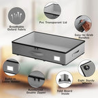 EE-RoomWorld Under Bed Storage with Wheels, No Assemble Required 5.5 inches height grey under bed storage bins,Low Profile Rolling Underbed Shoe Storage containers，dorm underbed storage drawers - Image 4