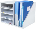 PAG-Mass Wood Desktop File Holder Organizer Mail Sorter for File Folders, Mails, Envelopes, Mailing Supplies or Magazines, White by PAG