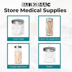 SurgiMac Glass Sundry Jar with Lid, 4 x 4 inch, Clear Storage Container, Compact & Durable, for Cotton Balls & Supplies | 6 Count - Image 4