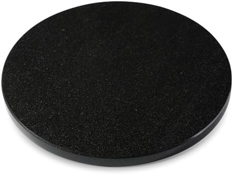 Koville Black Marble Lazy Susan for Kitchen Counter, 16'' Marble Turntable for Dinning, Lazy Susan Organizer for Cabinet, Serving Rotation Spinning Tabletop Organizer Swiveling, Spice Rack Storage by Koville