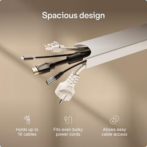 Desktronic Magnetic Cable Management Tray — No Drill Under Desk Cord Organizer, Holds 10 Cables, Reinforced Steel Cable Holder for Home Office, Gaming Setup & Sit-Stand Desks - Image 4