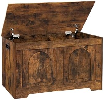 DINZI LVJ Storage Chest, Wooden Toy Box, Rustic Brown 31.5" L by DINZILVJ
