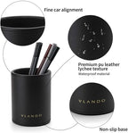 VLANDO Office Desk Organizer Leather Desktop Organizer Caddy with Drawer for Storing Desktop Supplies and Accessories (Black Set) - Image 5
