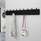 Dseap Coat Rack Wall - Heavy-Duty 38-1/4" Long, with Reinforced 10 Custom Tri-Hooks, Solid Wood Wall Hanger for Coats Hat Jackets - Rustic Farmhouse Entryway Hallway Storage, Black - Image 5