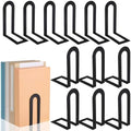 Chunful 12 Pcs Black Metal BookEnds Shelves, 5.5 x 3.75 x 2.25 in by Chunful