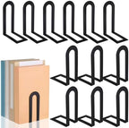 Chunful 12 Pcs Black Metal BookEnds Shelves, 5.5 x 3.75 x 2.25 in by Chunful