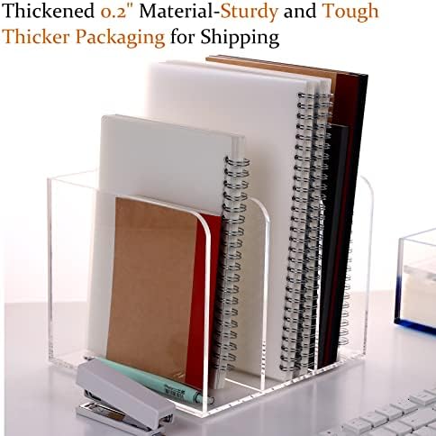 Magazine Holder, Clear Acrylic Magazine Rack, File Organizer for Office Desk, Book Organizer,-One-Piece-3 Vertical spaces,1 pack (B5)…… - Image 5