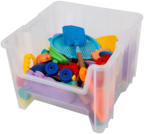 Akro-Mils Stak-N-Store Stackable Storage Bins, 17.5"x16.5"x12.5", Clear 2Pk - Image 4