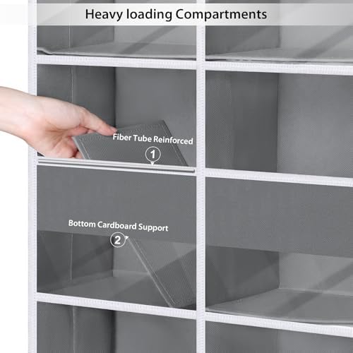 Univivi Upgraded Over the Door Organizer for Baby Nursery, Grey, 6-Shelf - Image 5