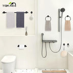 TQKAG 8-Pieces Bathroom Hardware Set, Matte Black Bath Towel Bar Set 23.6" - Image 7