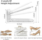 20 Pack Shoe Slots Organizer Adjustable Level Shoe Stacker Holder Storage Space Saving Sneakers Display Tray Rack for Closet (Transparent, 20 Pack) - Image 3