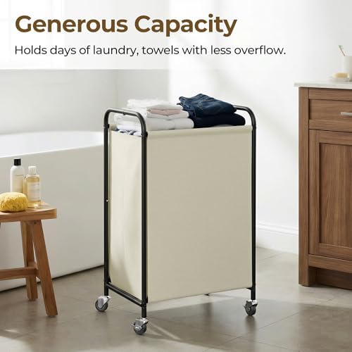 GRANNY SAYS Laundry Hamper, Large Cart with Wheels and Handles, Beige, 110L - Image 3