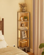 Corner Shelf Stand, 5 Tier Corner Bookshelf,Corner Furniture for Bedroom Display Corner Shelf for Small Space,Wood Shelves with Storage Rack for Living Room,Office,Gray - Image 6