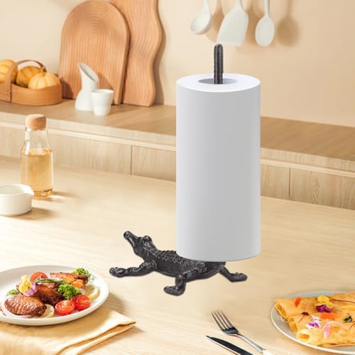 BRASSTAR Cast Iron Crocodile Paper Towel Holder - Image 6
