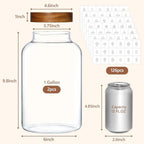 KEYWING 1 Gallon Glass Jars w/Acacia Lids for Flour & Rice Containers 2Pcs - Image 2