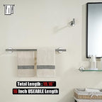 JQK Chrome Double Towel Bar, 19 Inch 304 Stainless Steel Thicken 0.8mm Towel Rack Bathroom, Towel Holder Polished Steel Wall Mount, Useable Length 16 Inch, TB100L16-CH - Image 3