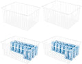 Npro 4 Pack Upright Freezer Organizer Bins - Standup Freezer Organizers Improve Air Circulation, Wire Storage Baskets, White by Unknown