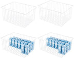 Npro 4 Pack Upright Freezer Organizer Bins - Standup Freezer Organizers Improve Air Circulation, Wire Storage Baskets, White by Unknown