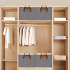 SNWDN 6 Pack Closet Cloth Storage Bins with Handles（ Gray 15''L x 10.2''W x 8.2''H） - Image 5