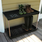 Tierra Garden GP105B - 2-Tier Boot Tray Shoe Rack - Durable Recycled Plastic, Black, Easy Assembly by TierraGarden
