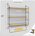 Sorbus 3-Tier Floating Shelves for Wall, Bathroom Storage & Decor (Maple) - Image 3