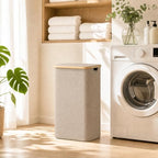 efluky Double Laundry Hamper with Lid and 2 Removable Bags, Oat - Image 6