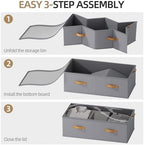 4 Pack Under Bed Storage Bins,10 Inch Tall, Light Gray, 31.5x15.8x10 inch - Image 6