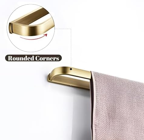 Leyden Brass Towel Bar, Antique Bathroom 23.6 inch Bath Towel Holder Rack, Wall Mounted Bathroom Accessory Towel Rod Hanger Retro - Image 4